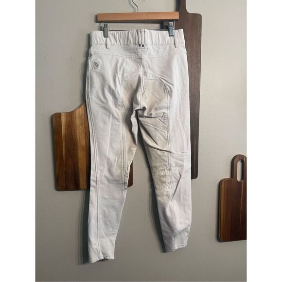 Romfh White Flat Front Stretch Equestrian Riding Show Breeches Pants Size 26 - Picture 2 of 6